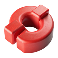 extraordinary rustic Red 3d Printed Part Isolated on White professional png