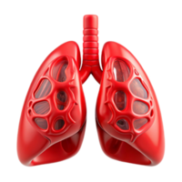 extraordinary contemporary Red Bio Cybernetic Lung Cutout on Transparent Background professional png