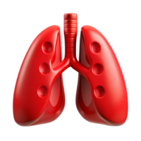 serene rustic Red Bio Cybernetic Lung Cutout on Transparent Background png