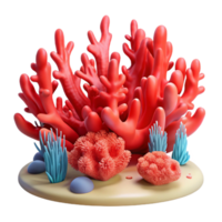 magnificent rustic Red Coral Reef Cutout Underwater Scene high resolution png