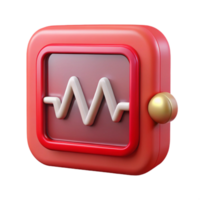 serene contemporary Red Heartbeat Monitor Graph Isolated Element high resolution png