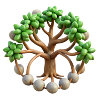 serene vintage Repeating Tree Growth Cycle Isolated high quality png