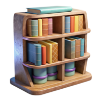 serene artistic Repurposed Book Shelf with Books Transparent Background high resolution png