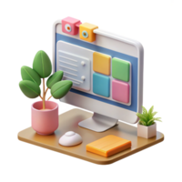 serene modern Responsive Web Design Mockup Screen View Isolated png