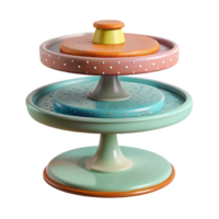 serene rustic Retro Cake Stand Tiered Design Transparent Background high quality png