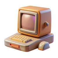 impressive minimalist Retro Computer with Mouse Transparent authentic png