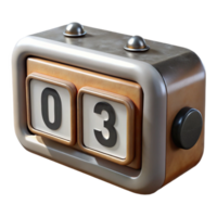 vibrant rustic Retro Flip Clock Black Numbers White Background Isolated high resolution png