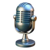 dramatic creative Retro Microphone Cutout with Chrome Finish authentic png