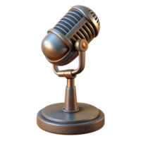 impressive rustic Retro Microphone Stand Transparent Background with Adjustable Height professional png