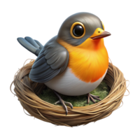 extraordinary traditional Robin Nestling Transparent Background Yellow Beak png