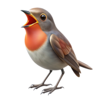 magnificent abstract Robin Singing Isolated Open Beak original png