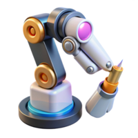 serene artistic Robot Arm Creating Digital Art with a Brush Transparent Background genuine png