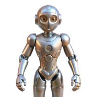 beautiful artistic Robot Body Humanoid Silver Transparent Background genuine png