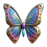 magnificent abstract Robotic Butterfly Wings Open Colorful Pattern Cutout png