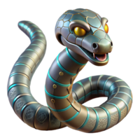 beautiful minimalist Robotic Snake in Motion Isolated exclusive png