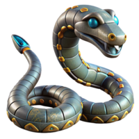 vibrant vintage Robotic Snake in Motion Isolated exclusive png