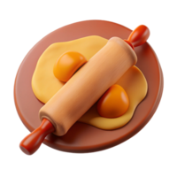 vibrant creative Rolling Pin and Dough Top Angle Cutout authentic png