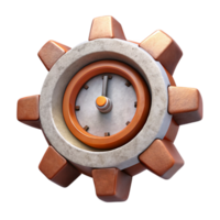 serene creative Rotating Clock Gears Mechanism Cutout Element detailed png