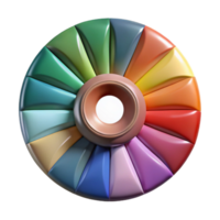 vibrant modern Rotating Color Palette in Zero Gravity Transparent Background high resolution png
