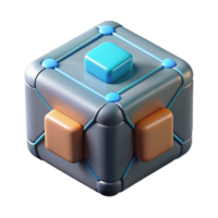 serene minimalist Rotating Cube with Data Stream Isolated Element professional png