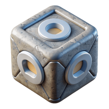 sereno clássico rotativo cubo com algoritmo símbolo Cortar fora elemento Alto resolução png