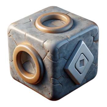 elegant modern rotierend Würfel mit Algorithmus Symbol ausgeschnitten Element Fachmann png