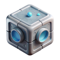wonderful abstract Rotating Cube with Data Stream Isolated Element high quality png
