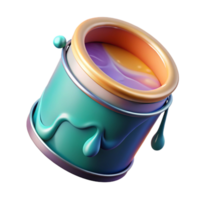 dramatic contemporary Rotating Paint Can in Zero Gravity Transparent Background high resolution png