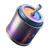 impressive artistic Rotating Paint Can in Zero Gravity Transparent Background high resolution png