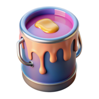 vibrant modern Rotating Paint Can with Dripping Paint Transparent Background genuine png