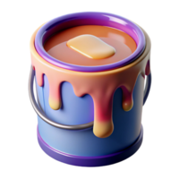 serene minimalist Rotating Paint Can with Dripping Paint Transparent Background detailed png