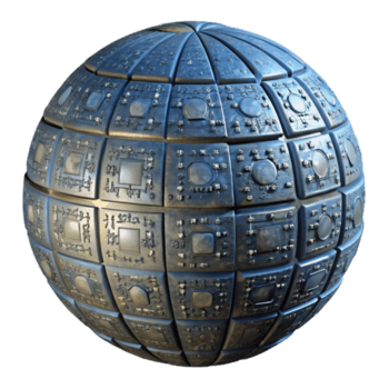 beschwingt rustikal rotierend Kugel mit Algorithmus Code isoliert Element exklusiv png