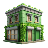 dramatic artistic Self Growing Building Green Facade Isolated authentic png