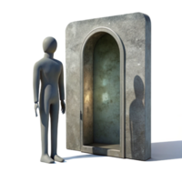 elegant creative Shadow Figure in Doorway Transparent Background genuine png