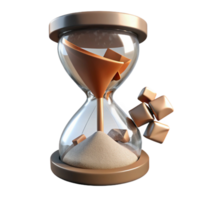 dramatic creative Shattered Hourglass with Floating Sand Transparent Background high quality png