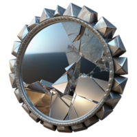 vibrant minimalist Shattered Mirror Reflecting Different s Transparent Background high quality png