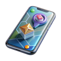beautiful creative Shiny Smartphone with Ar App Interface Transparent Background genuine png