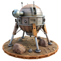 serene rustic Side View of Futuristic Terraforming Machine Cutout png