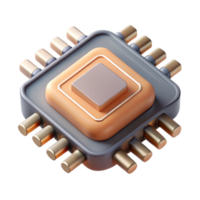 serene creative Side View of Microchip with Transparent Background high resolution png