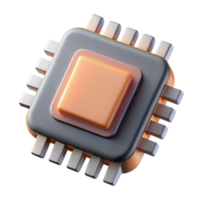 elegante abstrato lado Visão do microchip com transparente fundo Alto qualidade png