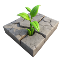 beautiful abstract Sidewalk Crack with Emerging Plant Transparent Background original png