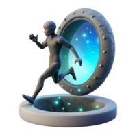 dramatic rustic Silhouette Jumping Through Time Portal high resolution png
