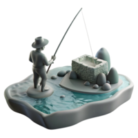 magnificent rustic Silhouette of Person Fishing in Lake Cutout high quality png