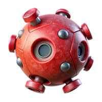 stunning vintage Single Red Nanobot High Magnification Isolated Element high resolution png