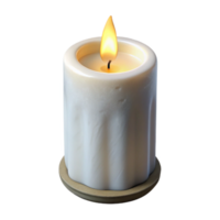 elegant rustic Single White Candle Front View Cutout professional png