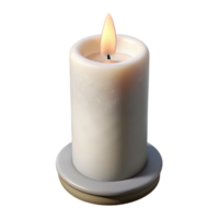 impressive rustic Single White Candle Front View Cutout png