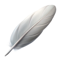wonderful modern Single White Feather Side Angle Transparent Background authentic png