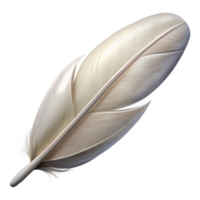 serene abstract Single White Feather Side Angle Transparent Background high quality png