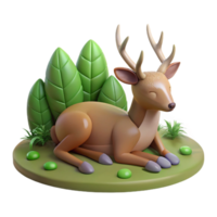 impressive abstract Sleeping Deer in a Forest Clearing Transparent Background authentic png