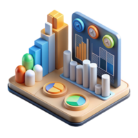 stunning rustic Smart City Data Visualization with Charts and Graphs Transparent Background detailed png
